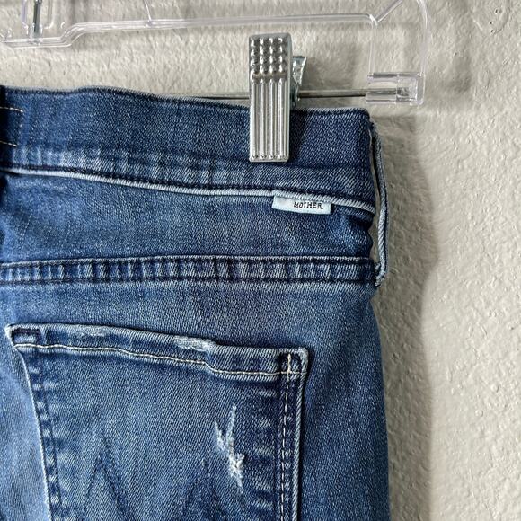 MOTHER The Rascal Ankle Step Fray Jeans Women’s 26 Dark Graffiti Raw Hem - Picture 11 of 15